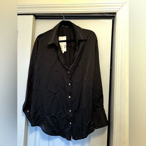 black satin like blouse